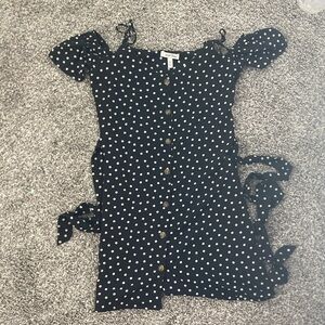 Speechless Black and White Polka Dot Kids Dress